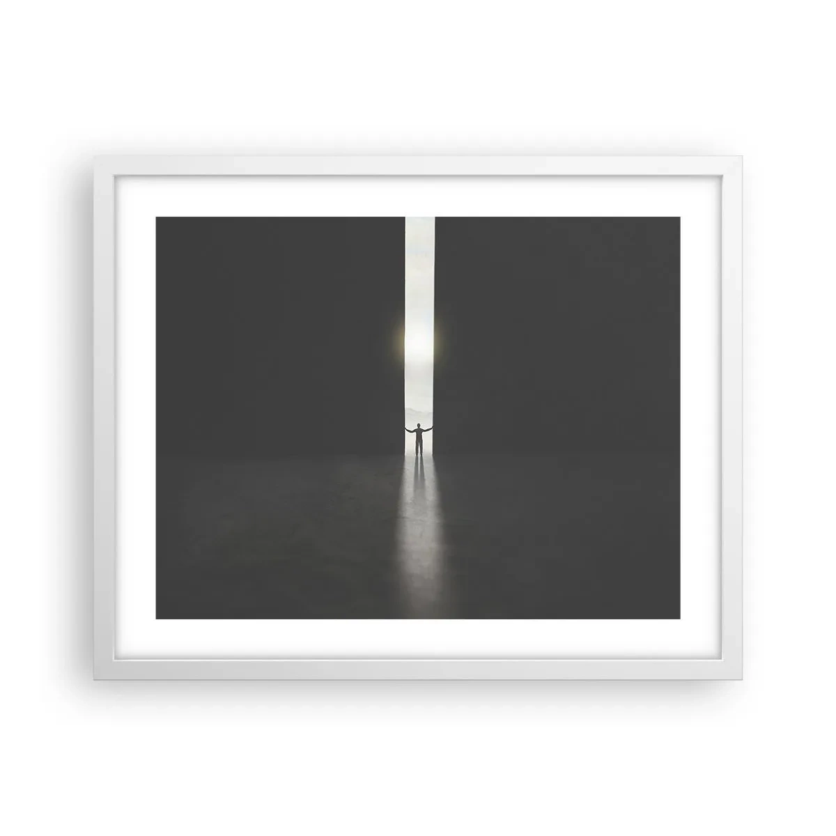 Affiche dans un cadre blanc - Poster - Étape vers un avenir radieux - 50x40 cm