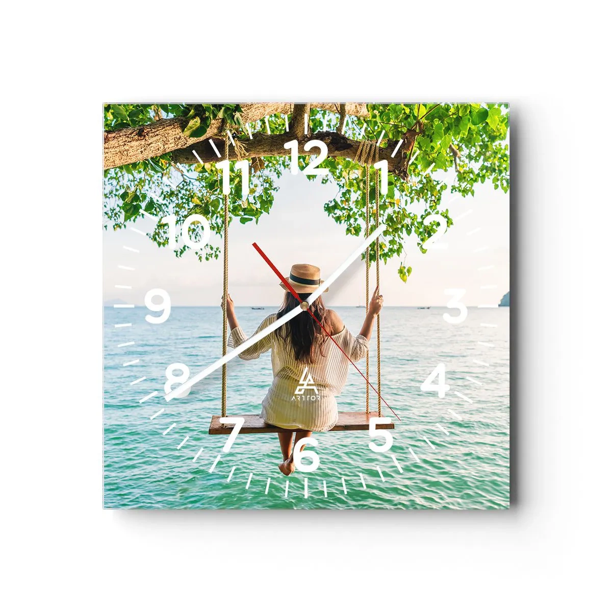 Horloge murale - Pendule murale - La vie est belle - 40x40 cm