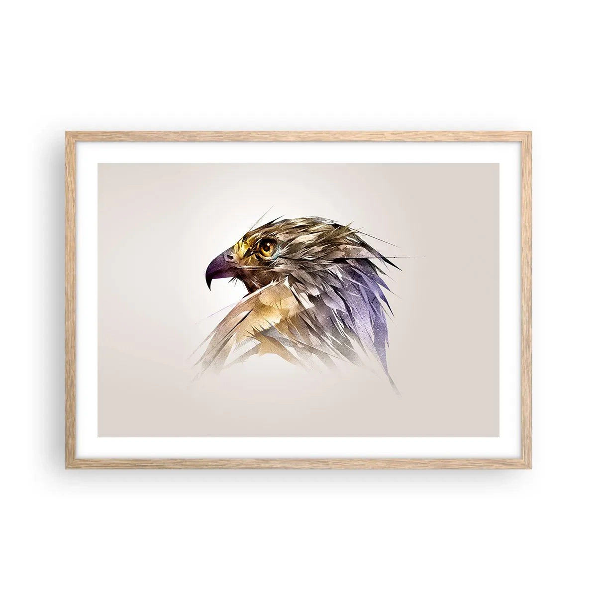 Affiche dans un chêne clair - Poster - Portrait d'un guerrier - 70x50 cm