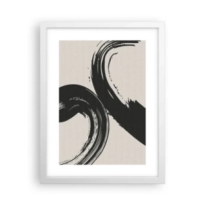 Affiche dans un cadre blanc - Poster - Balayage circulaire - 30x40 cm