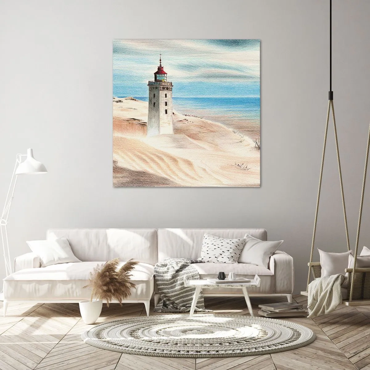 Impression sur toile - Image sur toile - Toujours regarder la mer - 70x70 cm