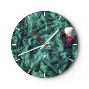 Horloge murale - Pendule murale - Dans une mer de filet - 40x40 cm