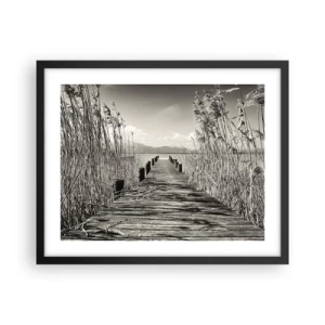 Affiche dans un cadre noir - Poster - Dans le calme de l'herbe - 50x40 cm