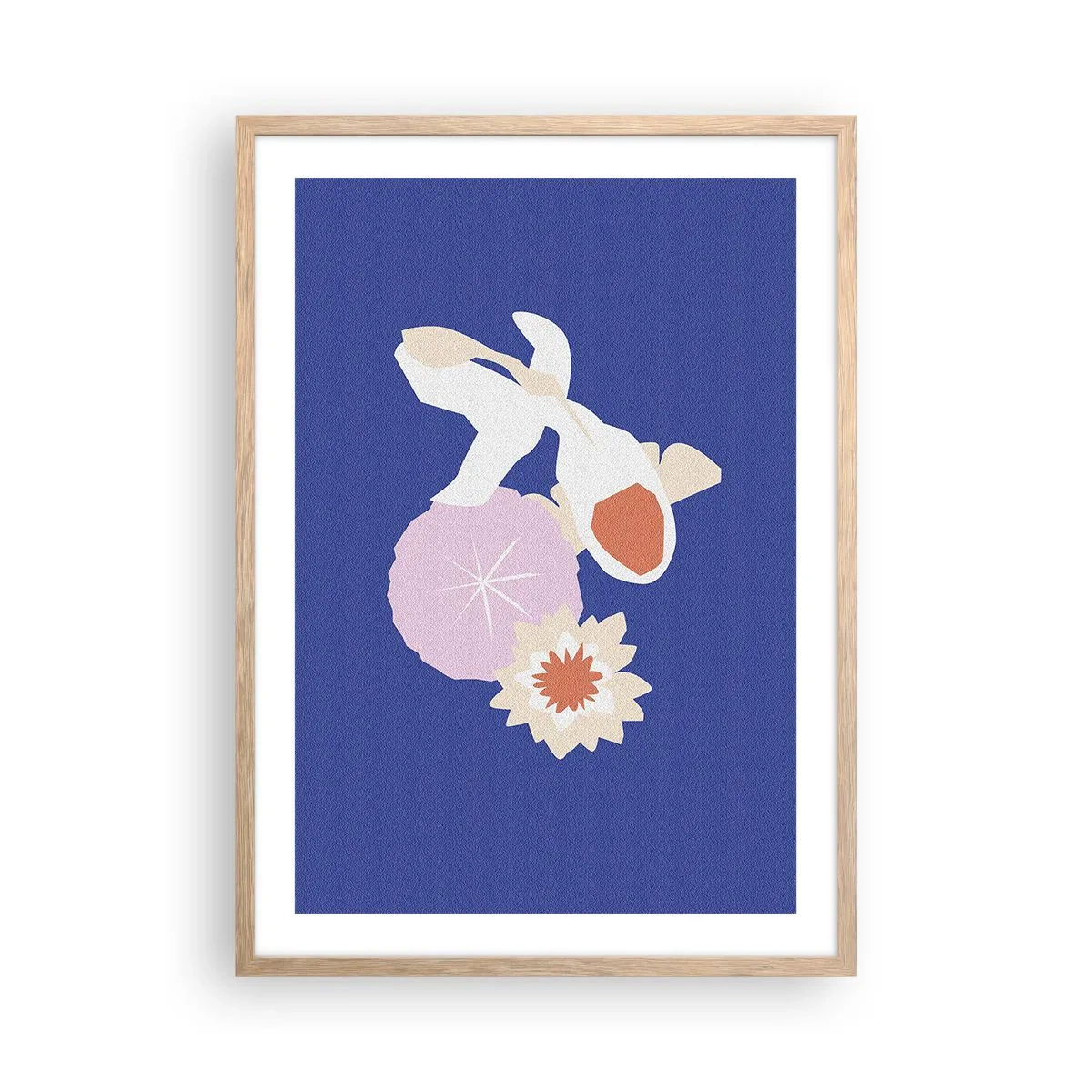 Affiche dans un chêne clair - Poster - Composition de fleurs et de bourgeons - 50x70 cm