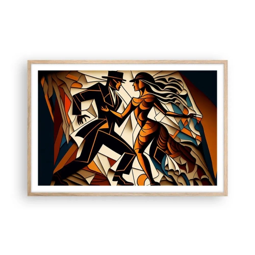 Affiche dans un chêne clair - Poster - Danse de passion et de volupté - 91x61 cm