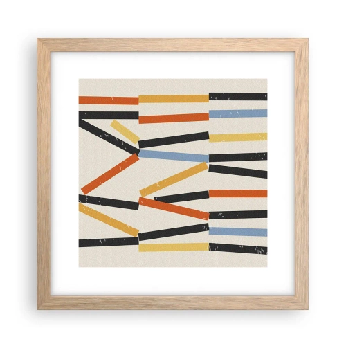 Affiche dans un chêne clair - Poster - Composition de niveaux - 30x30 cm