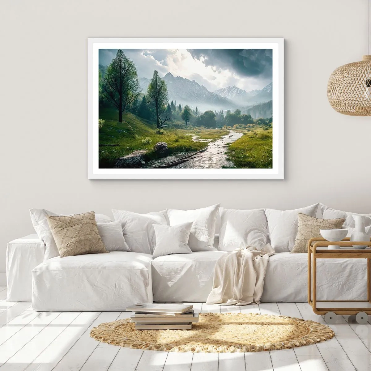 Affiche dans un cadre blanc - Poster - Aller et retour - 40x30 cm