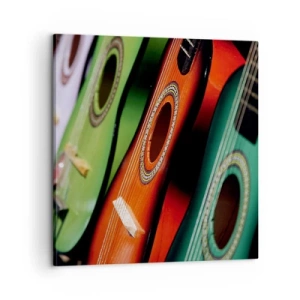 Impression sur toile - Image sur toile - La guitare a plusieurs couleurs - 60x60 cm