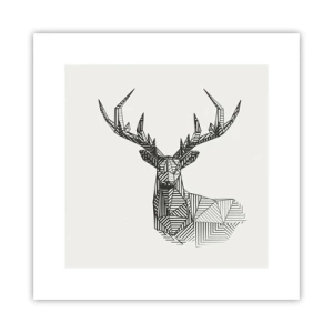 Affiche - Poster - Cerf dans un style cubique - 30x30 cm