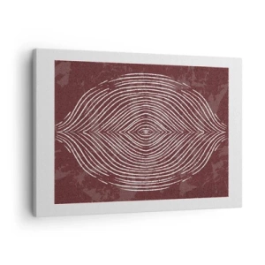 Impression sur toile - Image sur toile - Ondes symétriques en lignes blanches sur fond marron - 70x50cm - L'espace parle - Décoration murale moderne pour le salon et la chambre ARTTOR