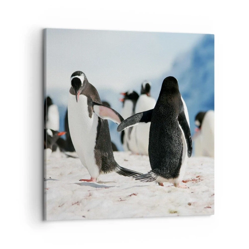 Impression sur toile - Image sur toile - Danser dans la neige - 50x50 cm