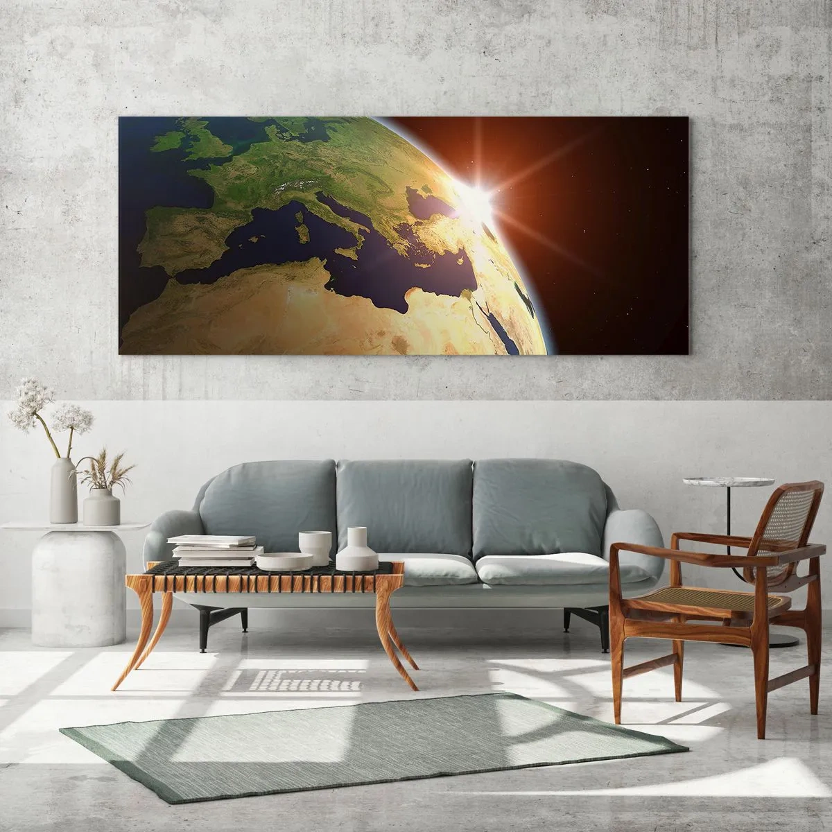 Impression sur verre - Image sur verre - Lever de soleil - 90x30 cm