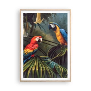 Affiche dans un chêne clair - Poster - Romantisme dans les tropiques - 70x100 cm