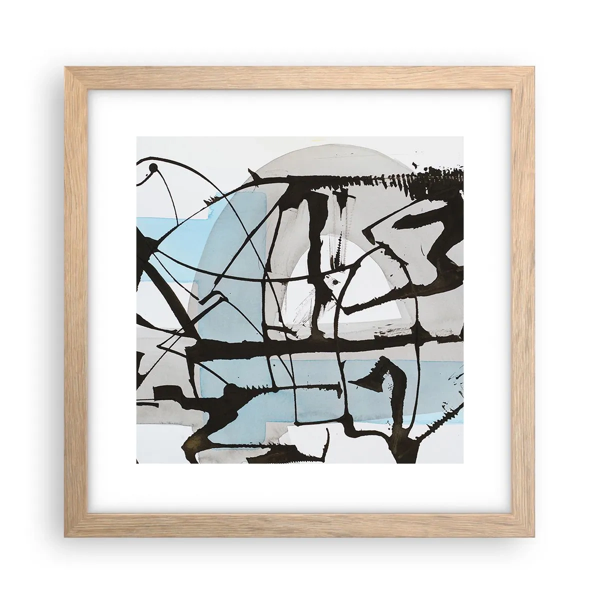 Affiche dans un chêne clair - Poster - Bleu malgré tout - 30x30 cm