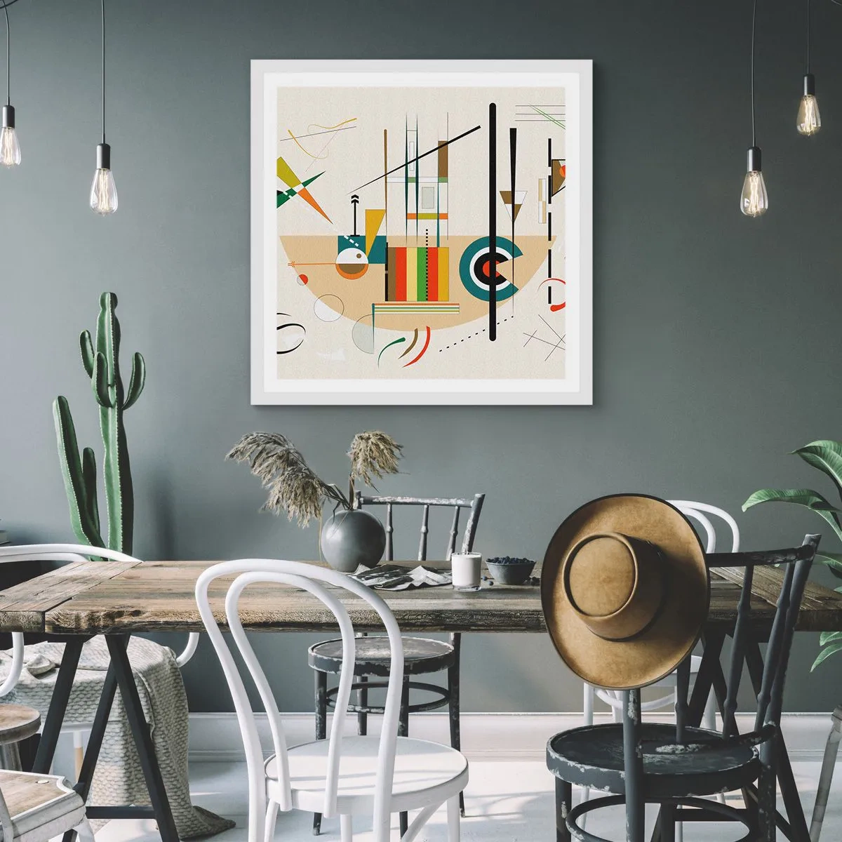 Affiche dans un cadre blanc - Poster - Et le monde s’amuse - 40x40 cm