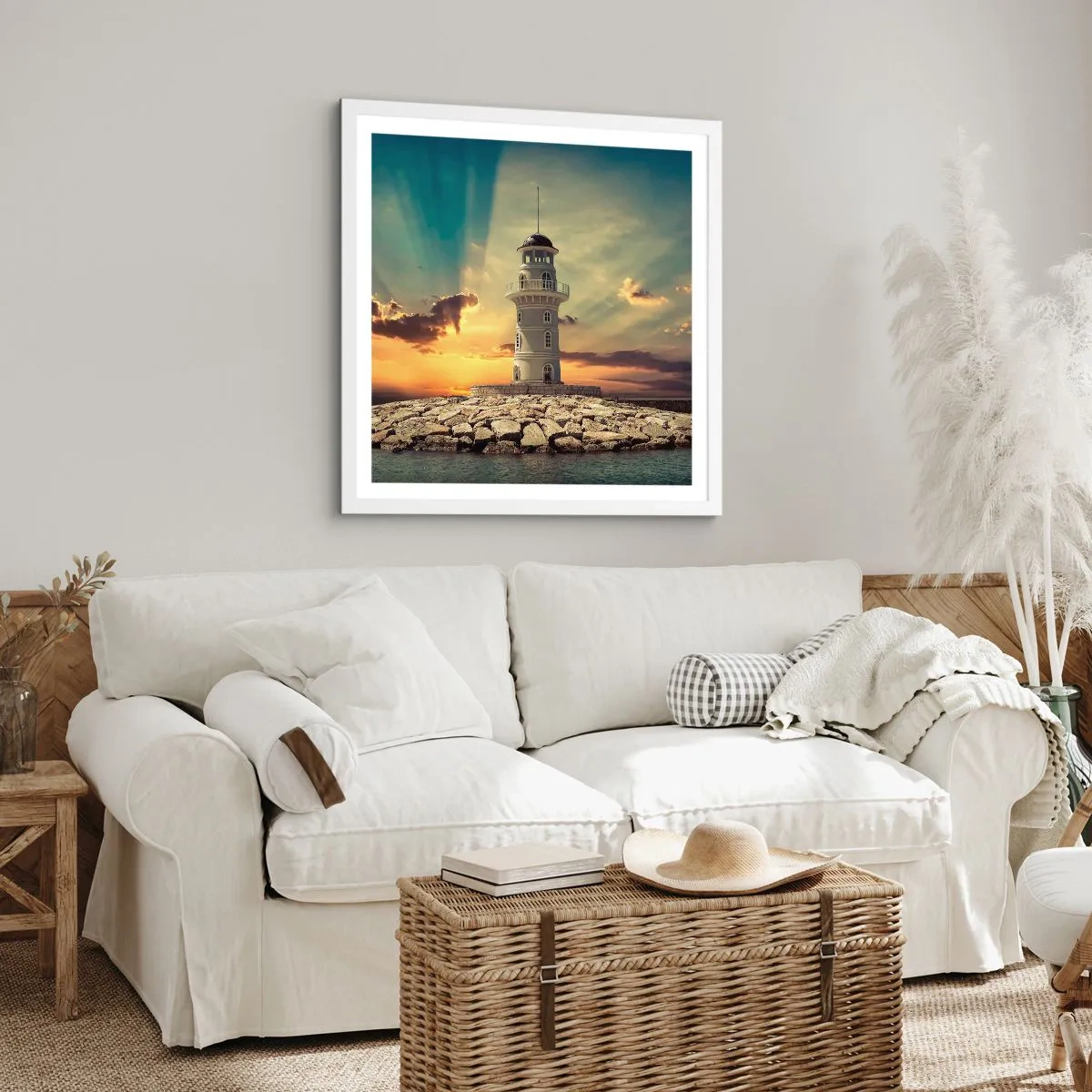 Affiche dans un cadre blanc - Poster - Lumière - Bonté - Beauté - 40x40 cm