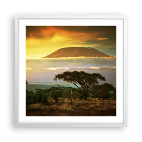 Affiche dans un cadre blanc - Poster - Un rêve de voyageur - 50x50 cm