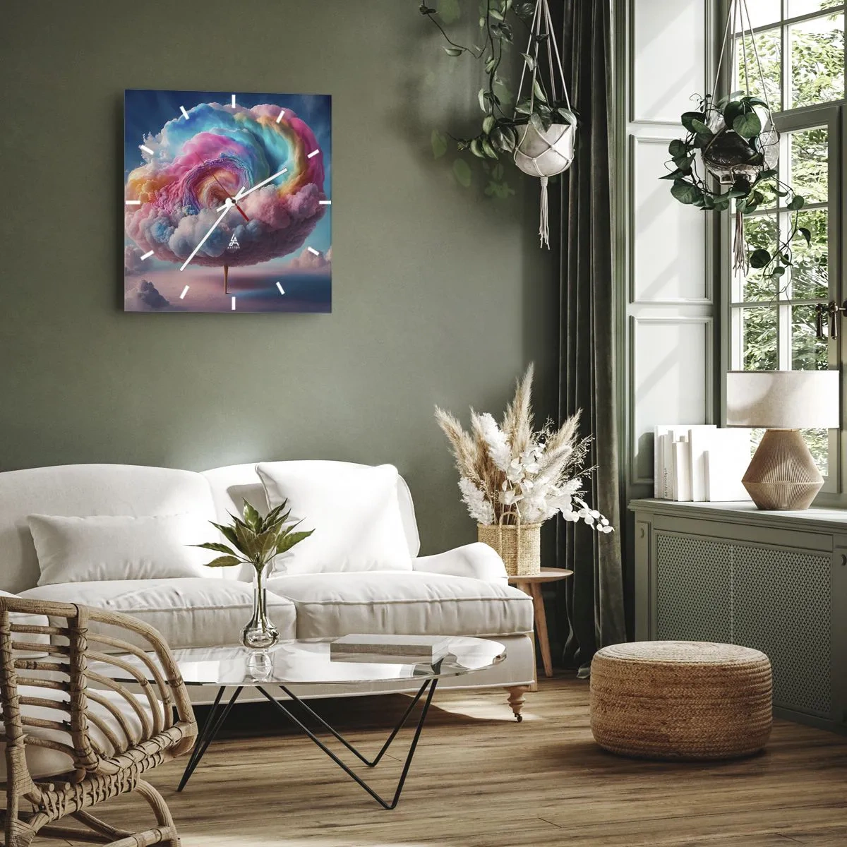 Horloge murale - Pendule murale - Le rêve d'un parc d'attractions - 40x40 cm