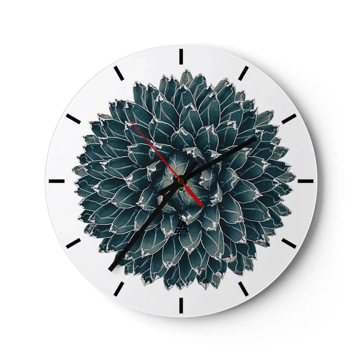 Horloge murale - Pendule murale - Rosette succulente symétrique dans les tons de vert - 30x30cm - Étoile du désert - Décoration murale moderne pour le salon, la cuisine et la chambre ARTTOR