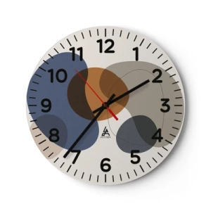 Horloge murale - Pendule murale - Gouttes de couleur - 30x30 cm