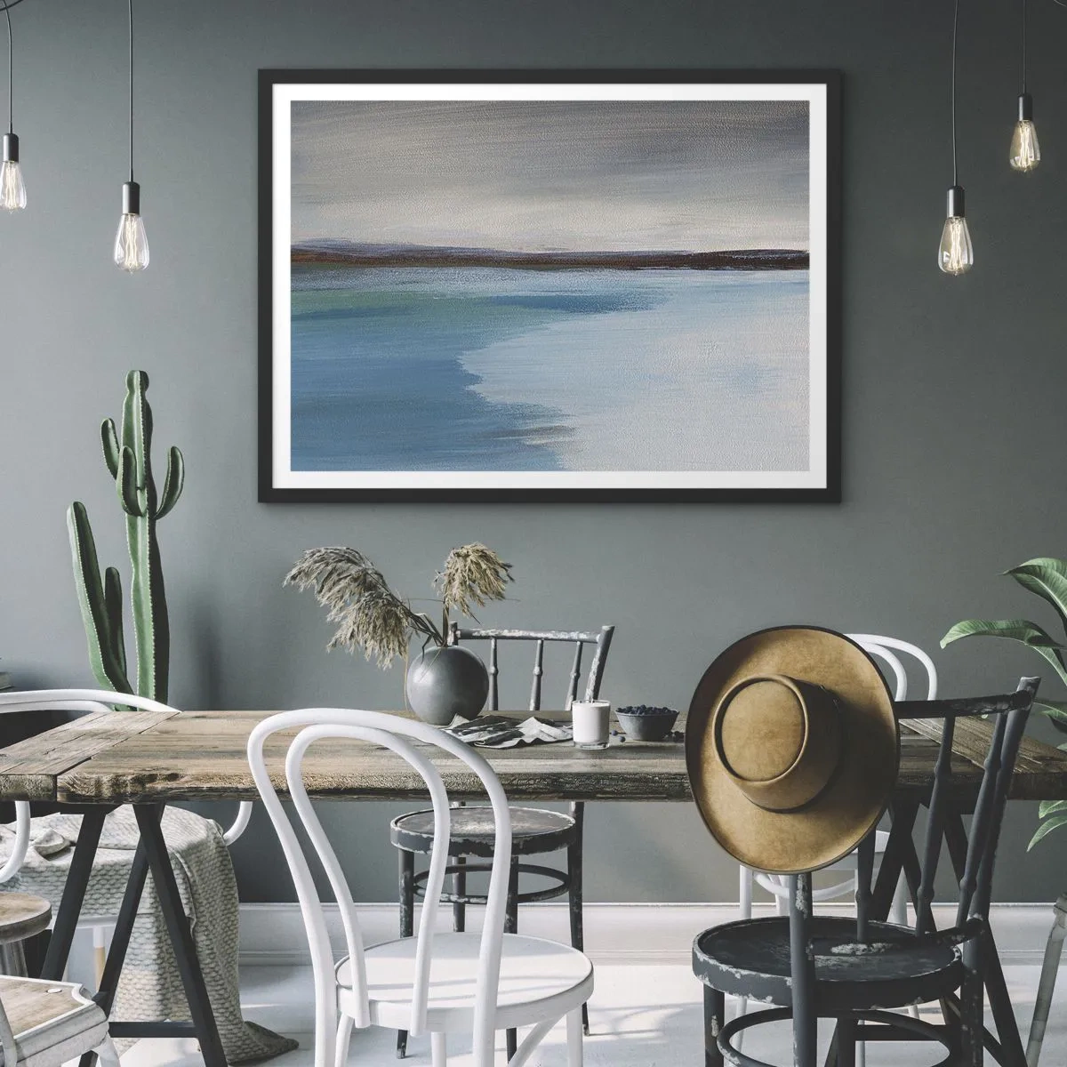 Affiche dans un cadre noir - Poster - Paysage horizontal - 50x40 cm