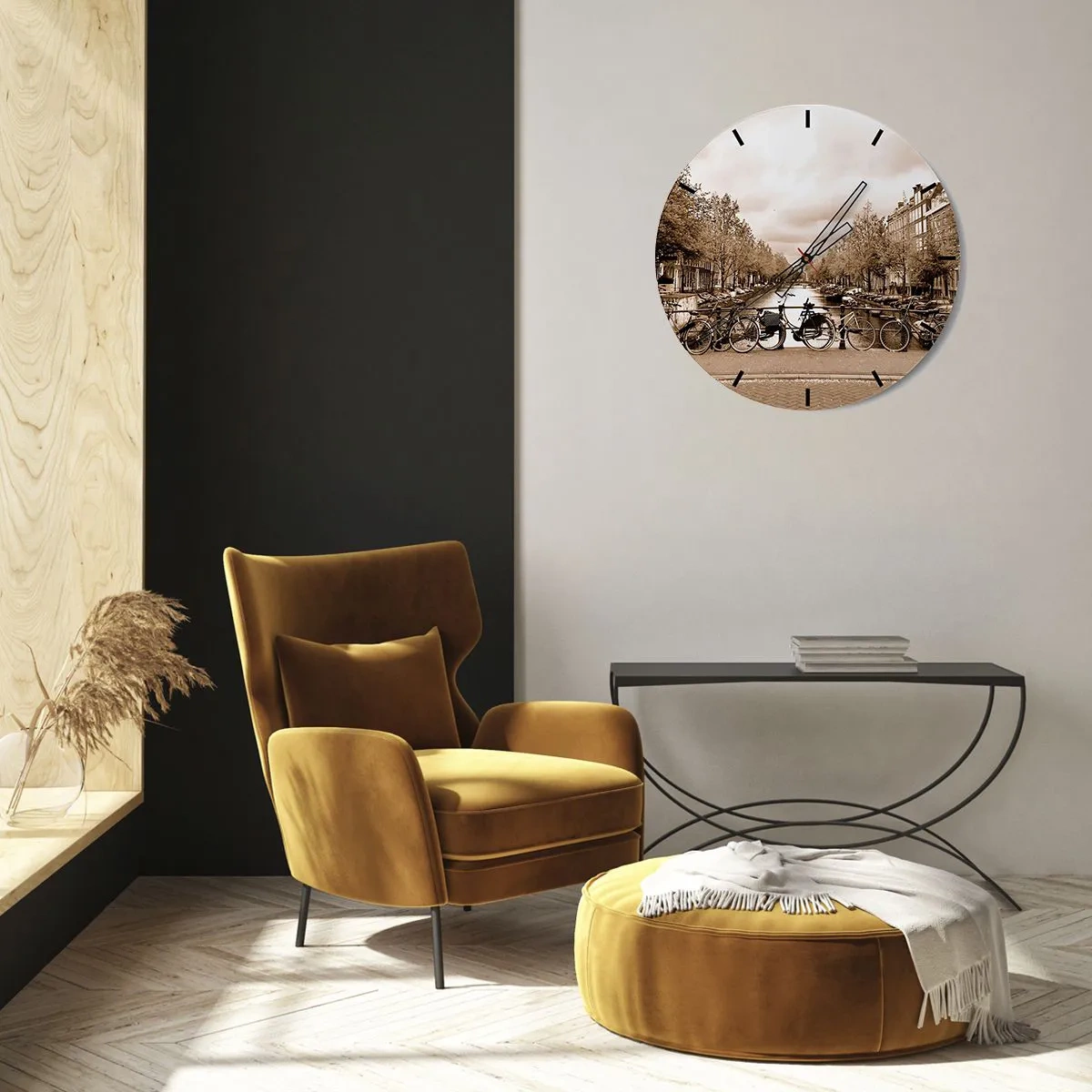 Horloge murale - Pendule murale - Ambiance hollandaise - 40x40 cm