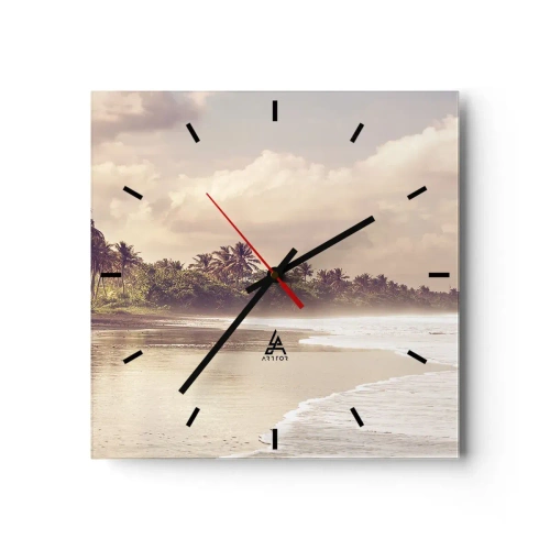 Horloge murale - Pendule murale - La caresse des vagues - 40x40 cm