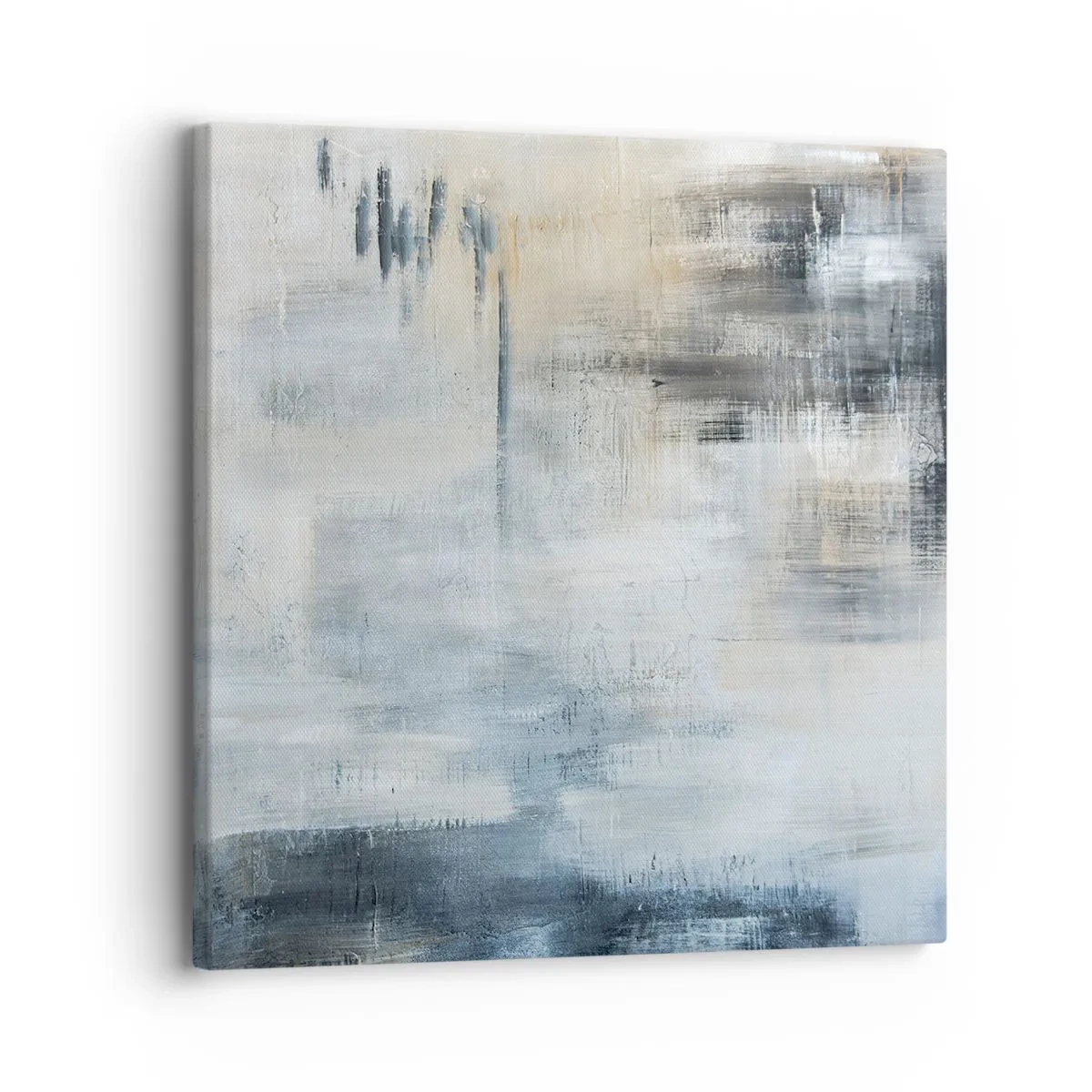 Impression sur toile - Image sur toile - Derrière le rideau bleu - 30x30 cm