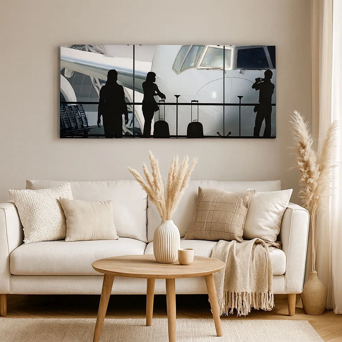 Impression sur toile - Image sur toile - Vis-à-vis de l'aéroport - 100x40 cm