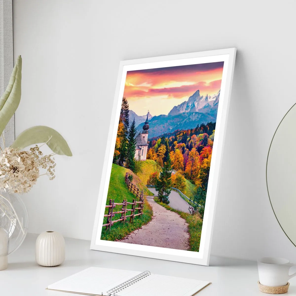 Affiche dans un cadre blanc - Poster - Paysage comme peind - 70x100 cm