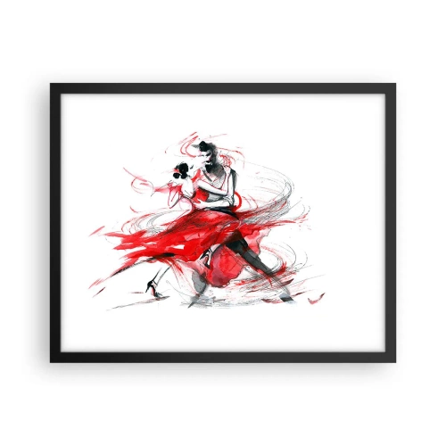 Affiche dans un cadre noir - Poster - Tango - le rythme de la passion - 50x40 cm