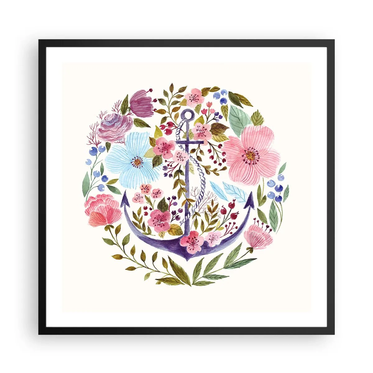 Affiche dans un cadre noir - Poster - Le beau rêve du marin - 60x60 cm