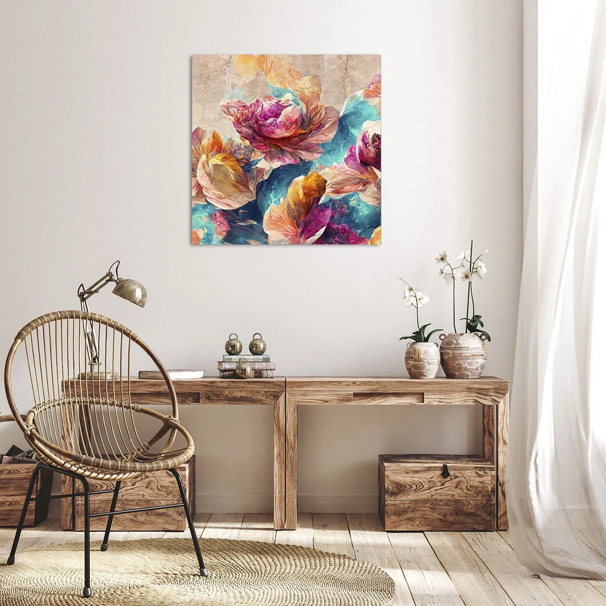 Impression sur toile - Image sur toile - Splendeur colorée du bouquet - 70x70 cm
