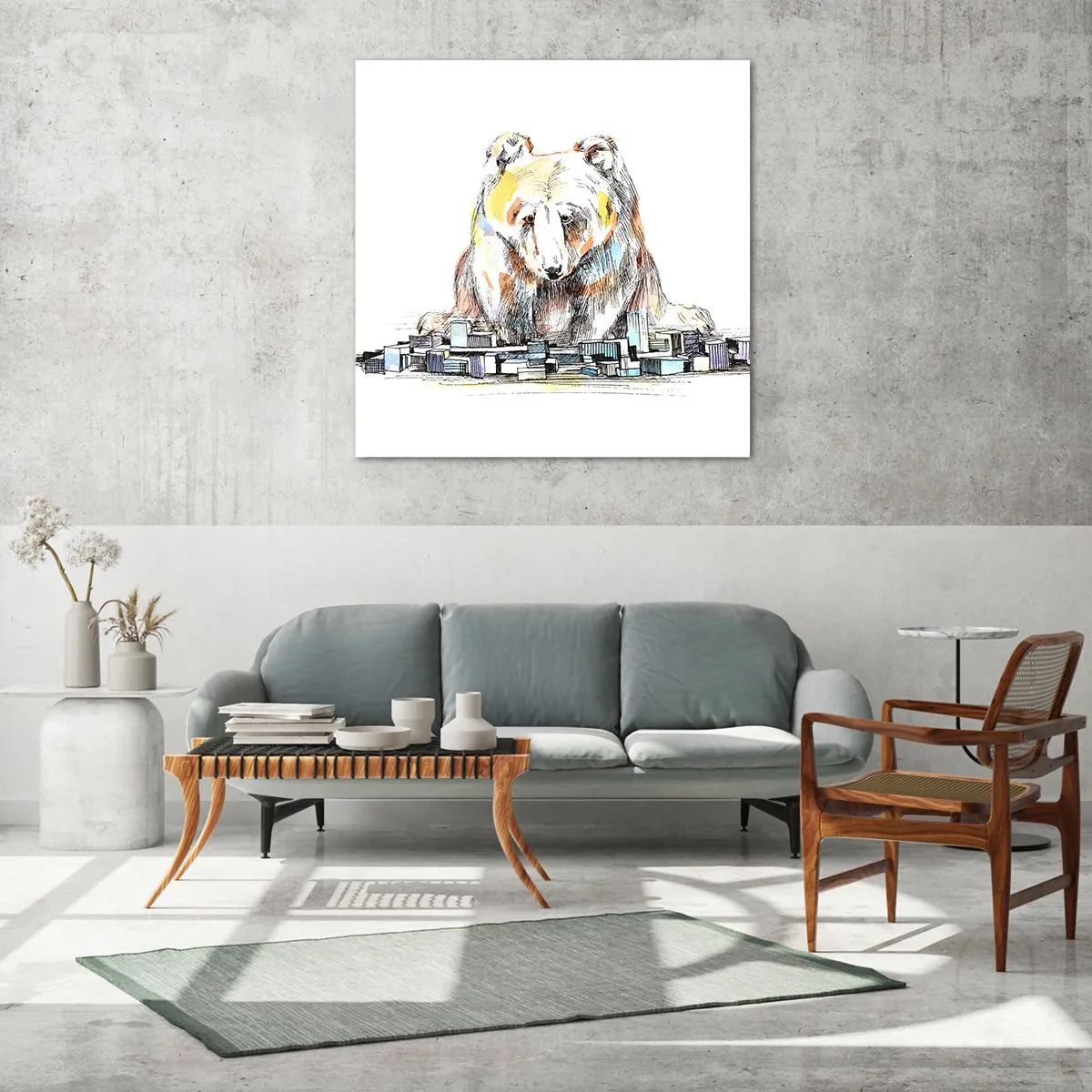 Impression sur verre - Image sur verre - Comment peut-on vivre ainsi ? - 70x70 cm