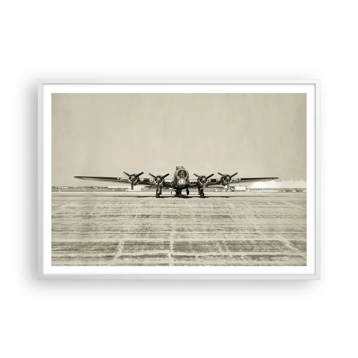 Affiche dans un cadre blanc - Poster - Toujours prêt! - 100x70 cm