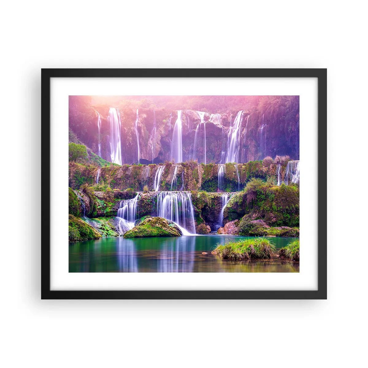 Affiche dans un cadre noir - Poster - Escalier vers le ciel - 50x40 cm