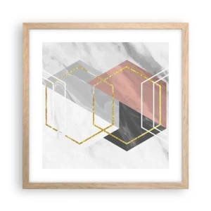 Affiche dans un chêne clair - Poster - Composition en chaîne - 40x40 cm