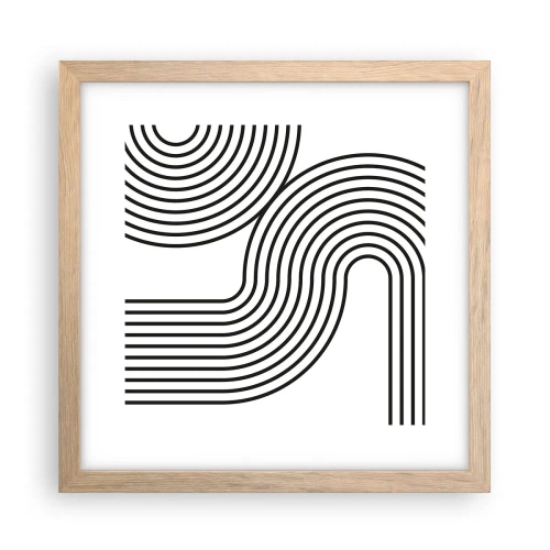 Affiche dans un chêne clair - Poster - En plein virage - 30x30 cm