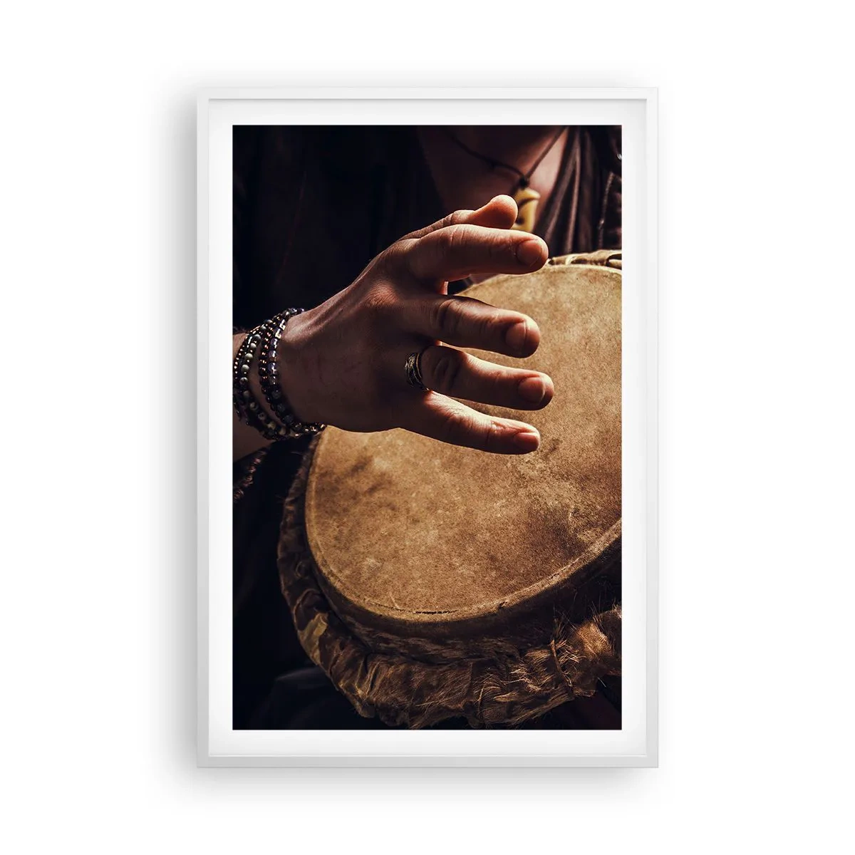 Affiche dans un cadre blanc - Poster - Au rythme du coeur - 61x91 cm