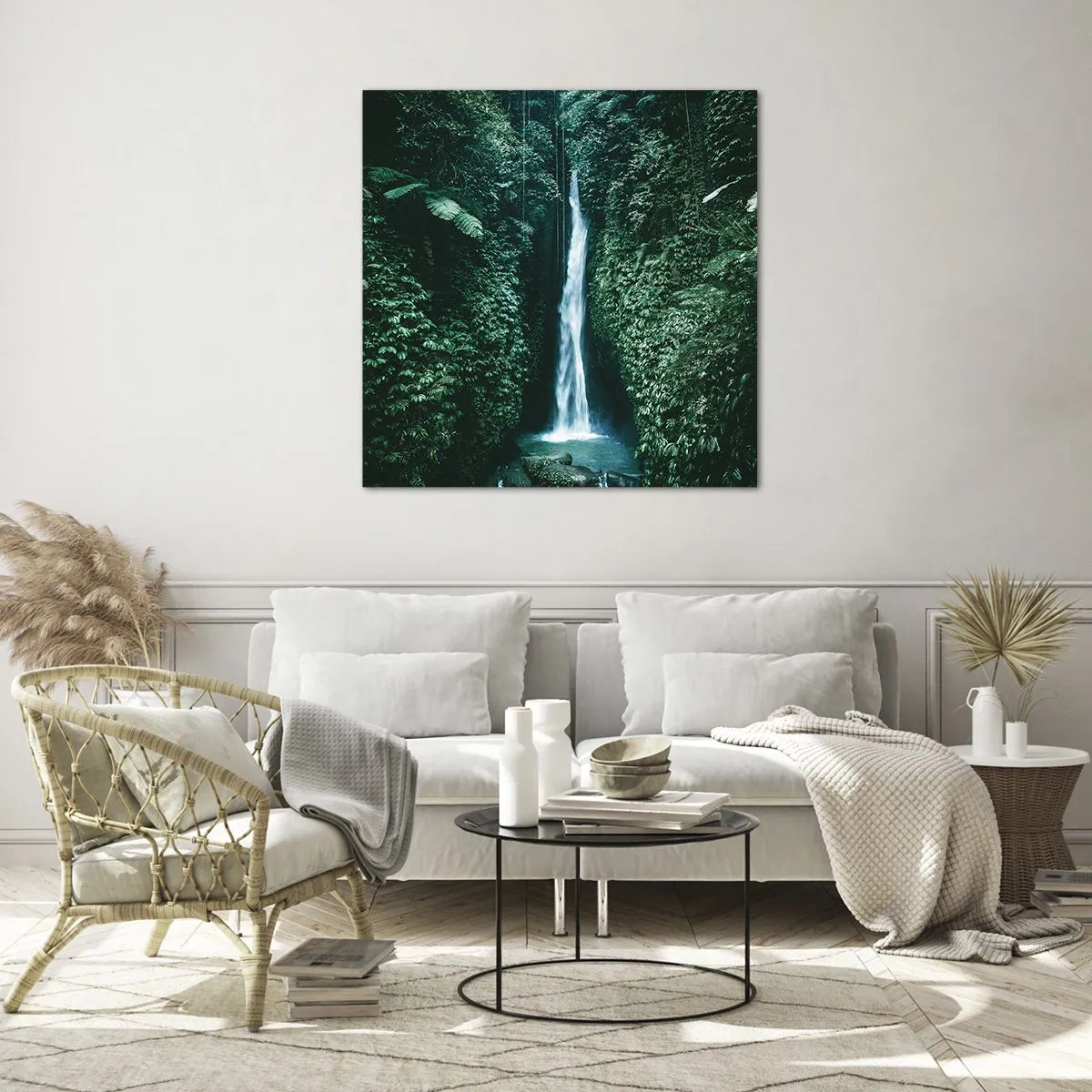 Impression sur verre - Image sur verre - Fontaine tropicale - 50x50 cm