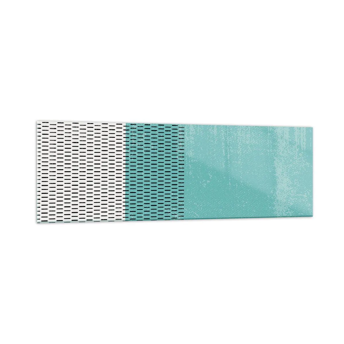 Impression sur verre - Image sur verre - Composition géométrique avec turquoise et lignes - 160x50cm - Composition équilibrée - Décoration murale moderne pour le salon et la chambre ARTTOR