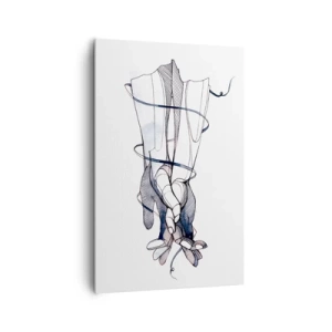 Impression sur toile - Image sur toile - Un dessin subtil d'une main avec une fleur délicate - 80x120cm - Étude du touché - Décoration murale moderne pour le salon et la chambre ARTTOR