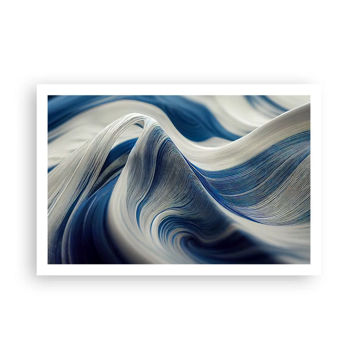 Affiche - Poster - La fluidité du bleu et du blanc - 91x61 cm