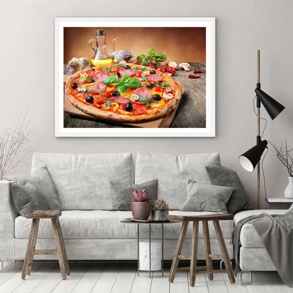 Affiche dans un cadre blanc - Poster - Avec une vraie saveur italienne - 50x40 cm