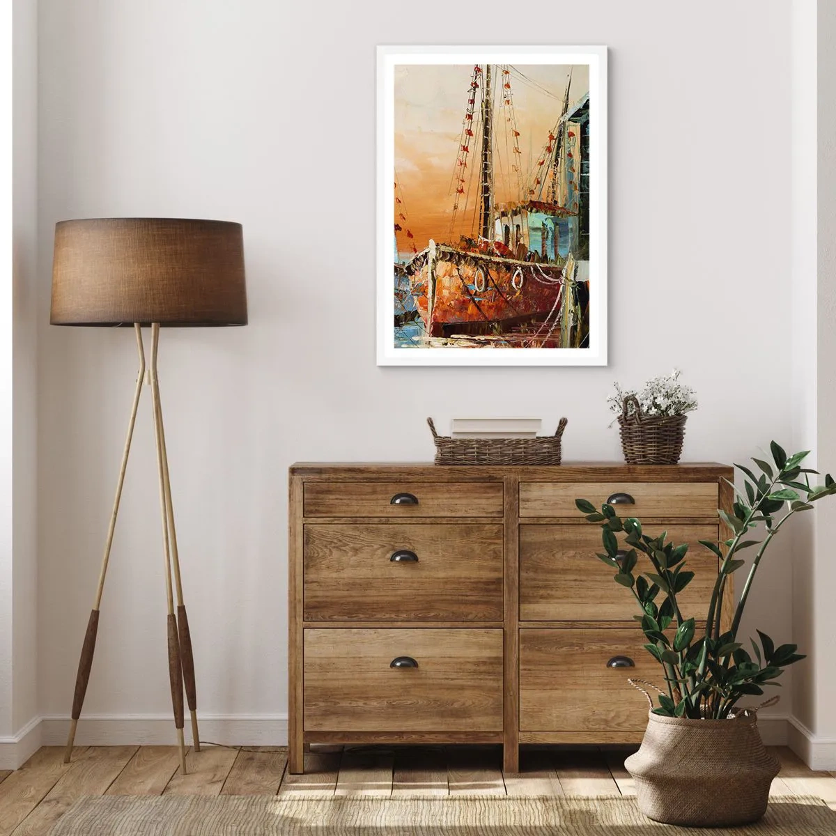 Affiche dans un cadre blanc - Poster - Retour tranquille - 50x70 cm