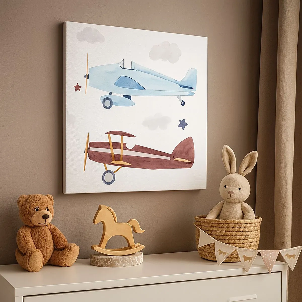 Impression sur toile - Image sur toile - Monsieur le pilote, nous vous attendons ! - 30x30 cm