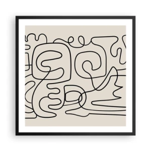 Affiche dans un cadre noir - Poster - Suivez les indices - 60x60 cm