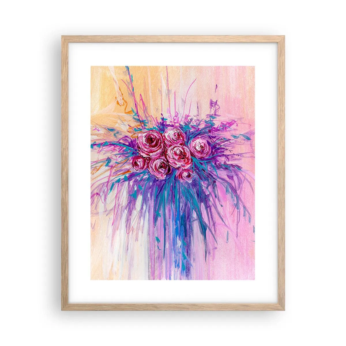 Affiche dans un chêne clair - Poster - Fontaine aux roses - 40x50 cm