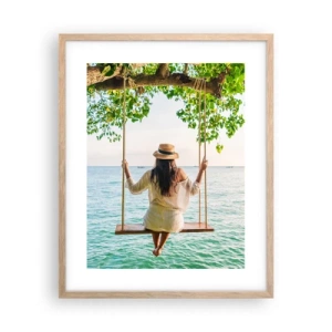 Affiche dans un chêne clair - Poster - La vie est belle - 40x50 cm