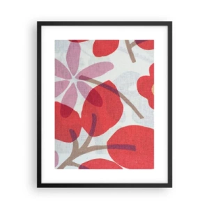 Affiche dans un cadre noir - Poster - Composition florale dans les roses - 40x50 cm
